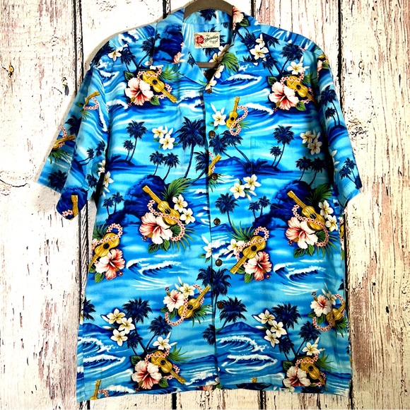 Hilo Hattie Other - Vintage Hilo Hattie Hawaiian Original Shirt Surf Beach Luau Ukulele Medium EUC
